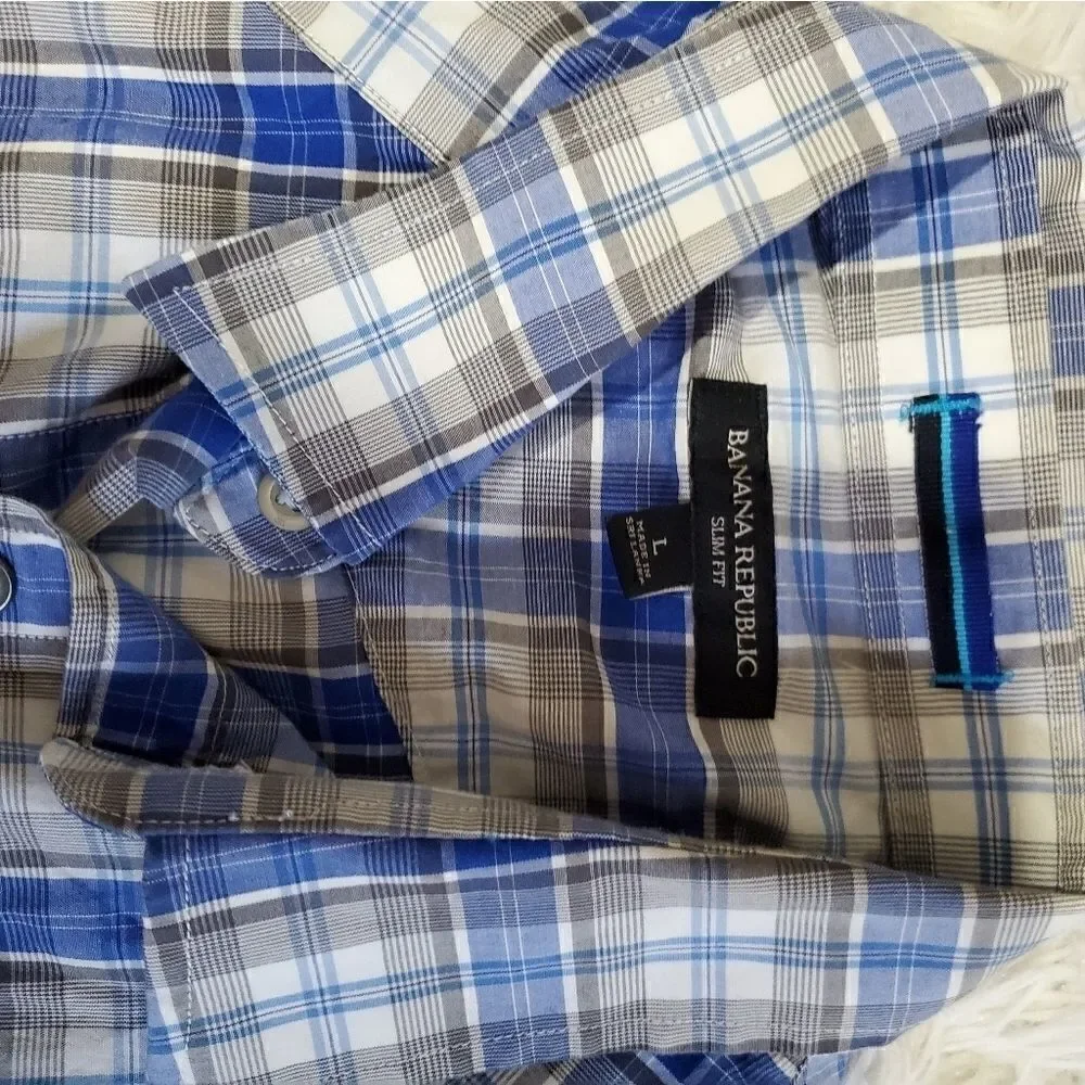 Banana republic checkered long sleeve Sz Large